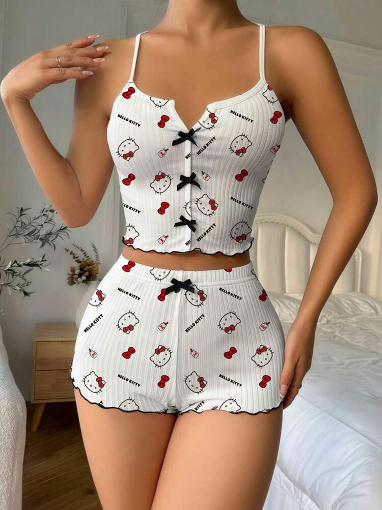 Women’s Hello Kitty Summer Pajama Top – Cute Sleeveless Sleepwear Shirt, Perfect for Vacation