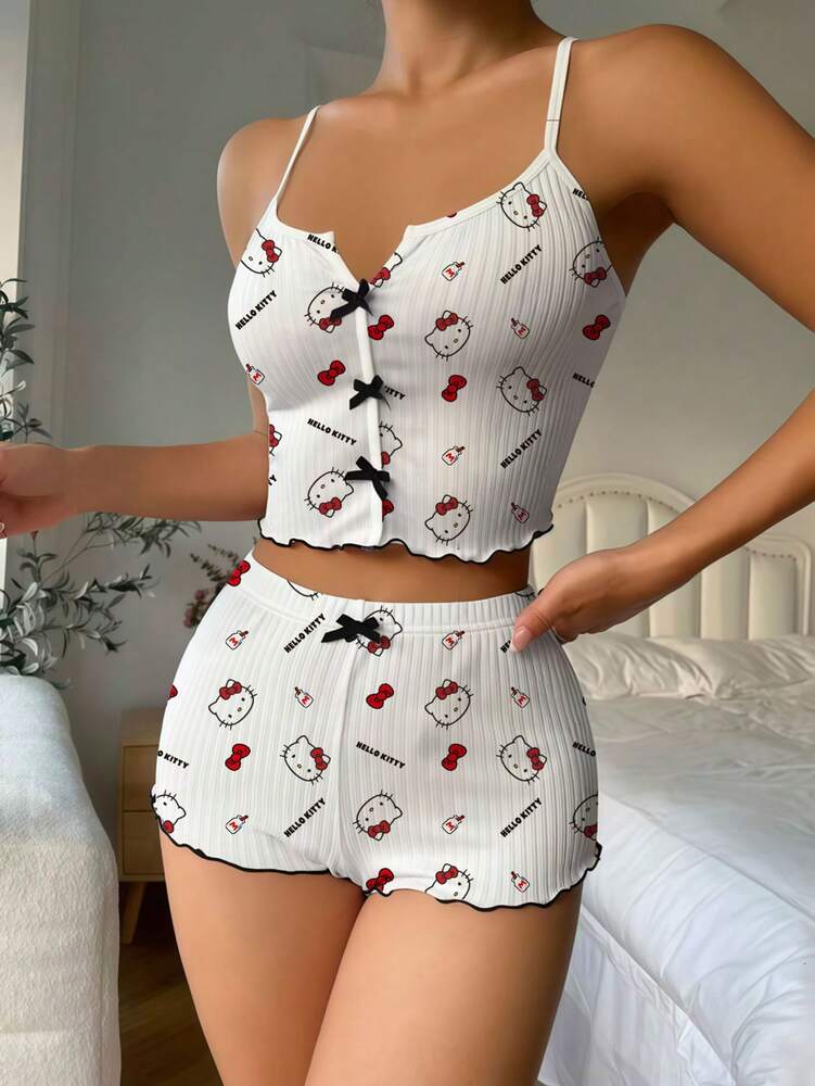 Women’s Hello Kitty Summer Pajama Top – Cute Sleeveless Sleepwear Shirt, Perfect for Vacation